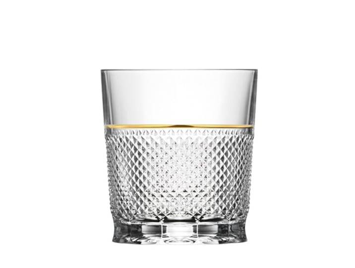 ARNSTADT KRISTALL PREMIUM Whiskyglas Oxford Raia Gold clear (10 cm) - LUXUS Kristallglas mundgeblasen · handgeschliffen · 24 Karat Goldrand