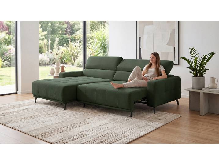 Ecksofa Moon mit motor. Sitzvorzug und Kopfteilverstellung