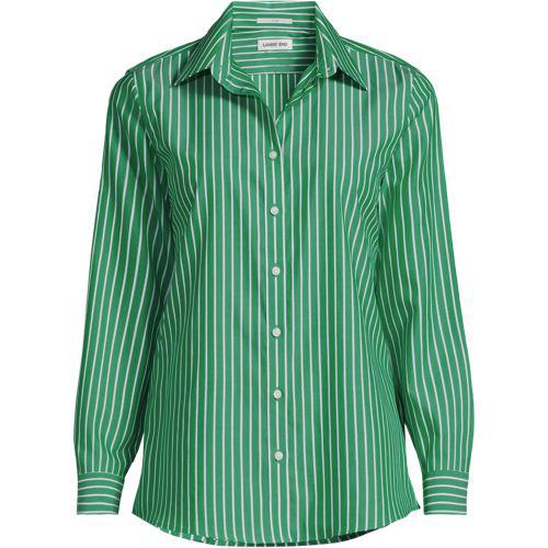 Bügelfreie Baumwoll-Bluse, Damen, size: regular, Grün, Baumwolle, by Lands' End