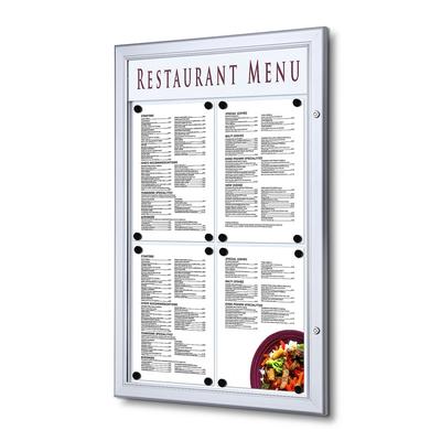 SHOWDOWN Displays Showdown Speisekarten Schaukasten Outdoor - 4x DIN A4 - Aluminium / Stahl - Silber