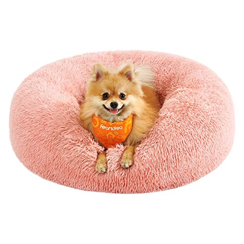Feandrea hondenmand, rond donutvormig bed van zachte pluche stof, Ø 60 cm