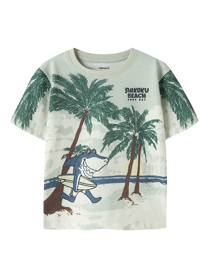 name it Shirt "Jark" in Grün - 110