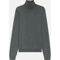 Slim-Fit Rollkragenpullover aus Merinowolle Grau S