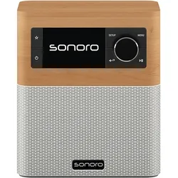 SONORO Stream Internetradio, DAB, DAB+, FM, Internet Radio, Bluetooth, Ahorn Dekor - Weiß