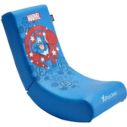 X Rocker MarvelTM Captain America Floor Rocker Gaming-Bodensessel für Kinder & Jugendliche - blau