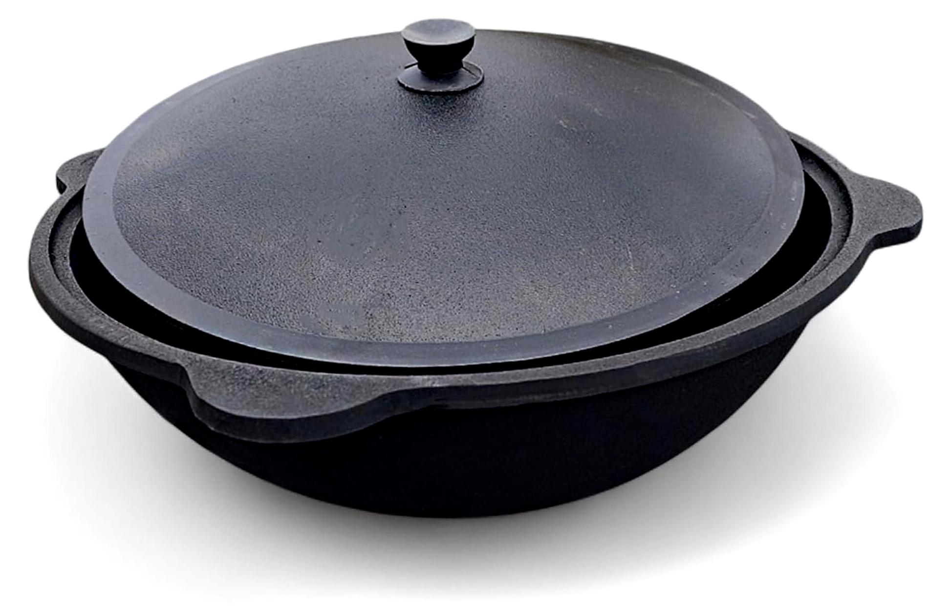 Utschak Asamat Ø50 cm mit Rauchrohr und Gasbrenner Kasan 22L Abdeckhaube