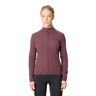 Radtrikot VAUDE "WOMEN'S MATERA LS TRICOT II", Damen, Gr. 38, braun (ruby dusk), Web, Obermaterial: 100% Polyester, hoch geschlossener Ausschnitt, eingesetzt eingefasste Kante, Trikots, mit zwei offenen Rückentaschen, in weicher, stretchiger Qualität