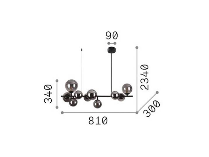 IDEAL LUX Hängeleuchte Perlage, messing / gold, für Wohn- / Esszimmer, Metall