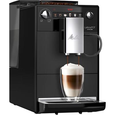 MELITTA Kaffeevollautomat "Latticia One Touch F300-100, schwarz", schwarz (silber, schwarz), B:20cm H:35,2cm T:45,9cm, Kaffeevollautomaten, doppelte Milchaufschäumung + XL Wassertank & XL Bohnenbehälter, Kaffeevollautomat