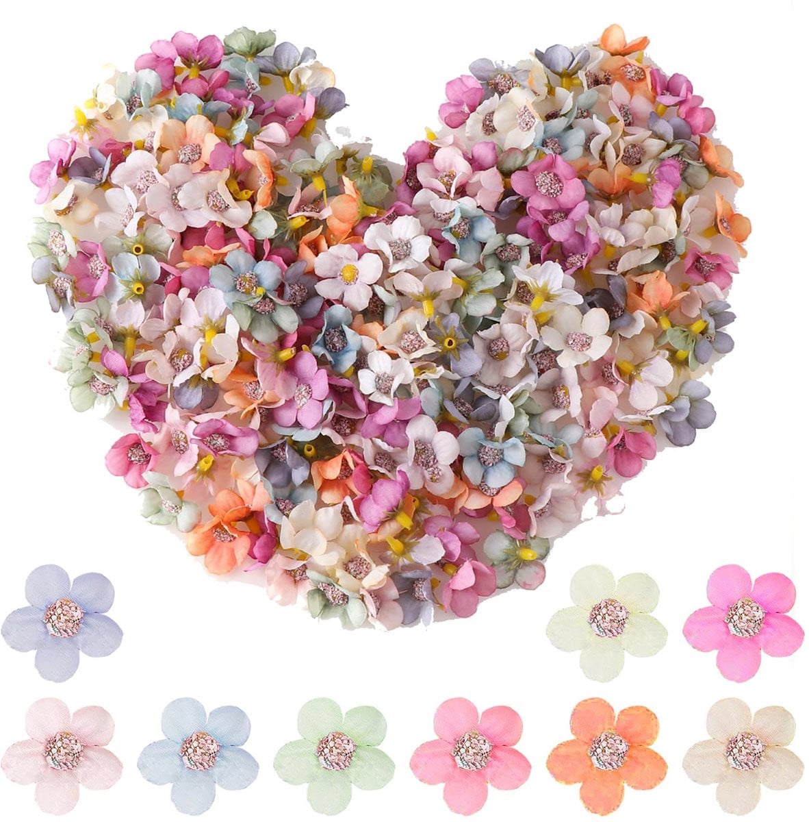ShopVlot 50 stuks realistische mini zijde kunstbloemen voor DIY handwerk en decoratie