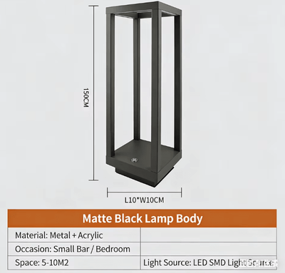 Uplift Curations Rechargeable LED Table Lamp Modern Cordless Restaurant & Home Decor Light black