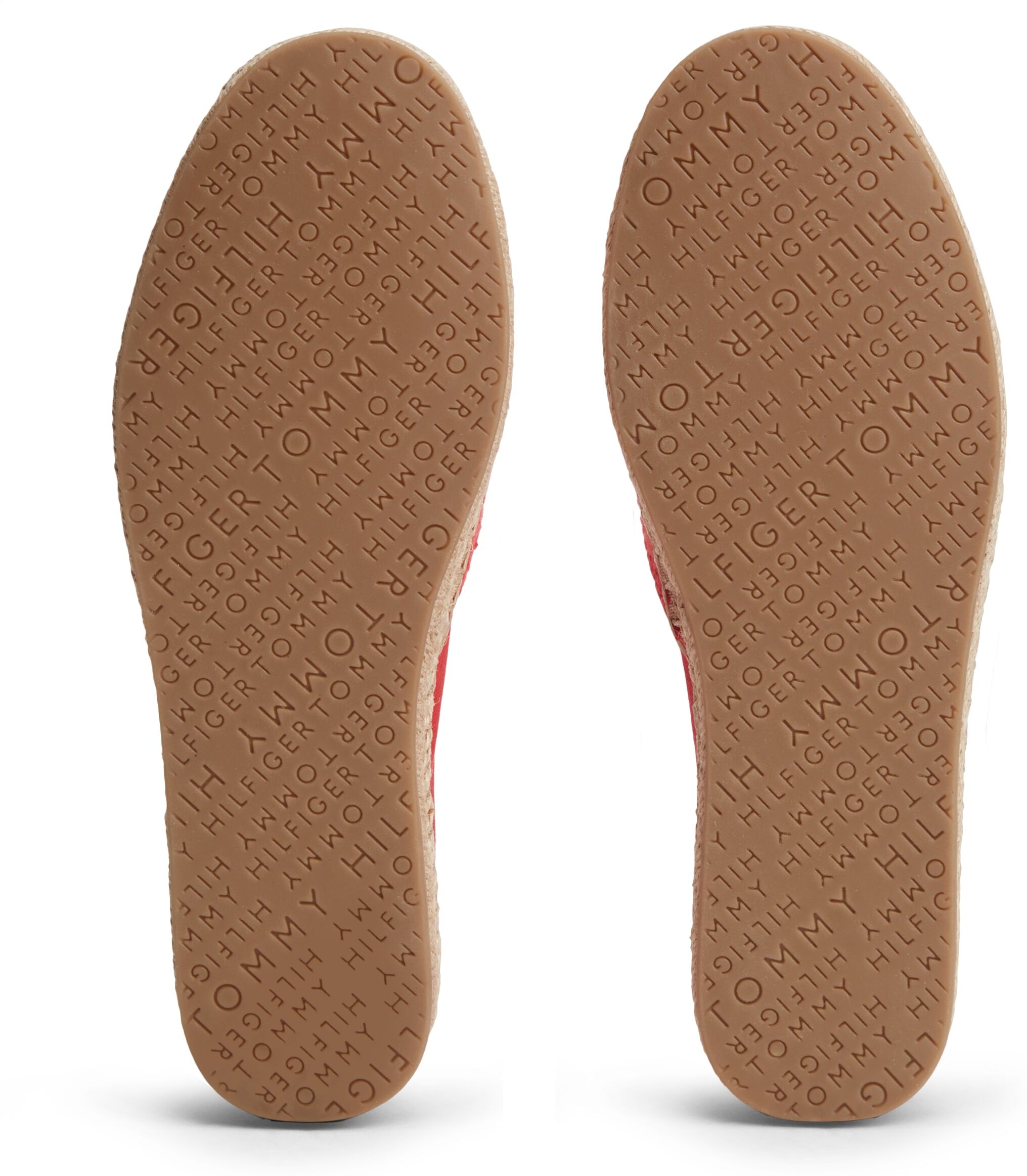 Espadrille TOMMY HILFIGER "TH SCRIPT CROCHET ESPADRILLE", Damen, Gr. 38, Textil, rot, Leder, Synthetik, Textil, Schuhe Espadrille, Schlupfschuh, Sommerschuh, mit TH-Schmuckelement, schmale Form