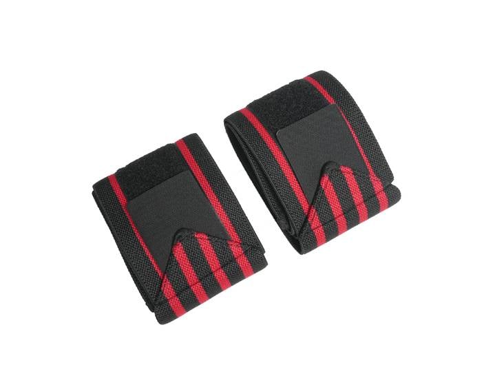 Handgelenkbandage für Krafttraining 2er Set schwarz/rot