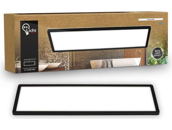 B.K.Licht - LED Deckenlampe mit indirektem Licht, Flach, Neutralweißes Licht, IP