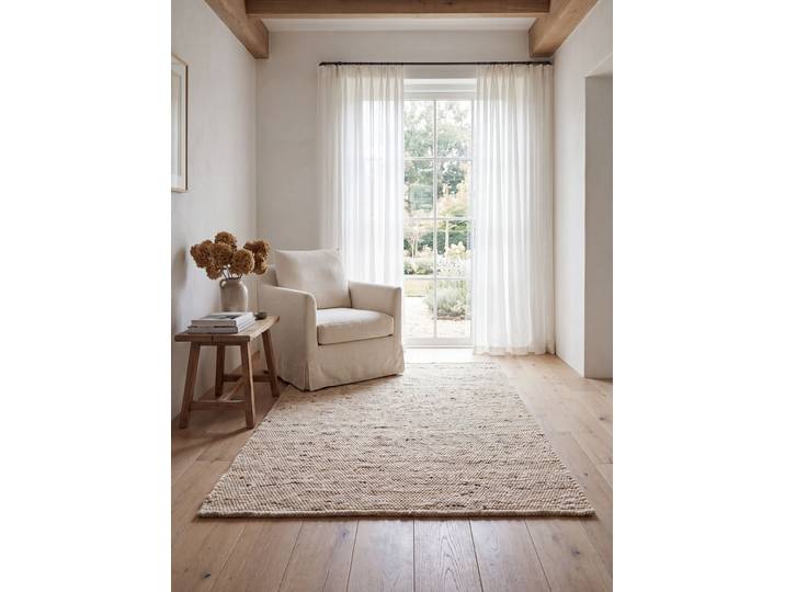 Handgewebte Teppiche aus 100% Schurwolle, Natur, Größe 290 (Teppich, 250x300 cm)