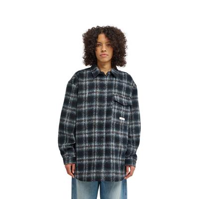 Outdoorjacke ELEMENT "Plaid", Damen, Gr. M, schwarz-weiß (brushed plaid schwarz slate), Obermaterial: 80% Polyester, 20% Wolle., Jacken Outdoorjacke