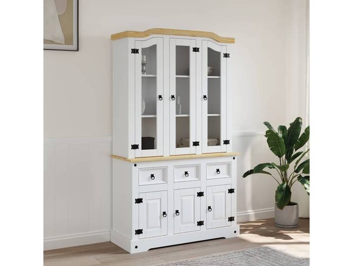 vidaXL Highboard Corona 112x43x191,5 cm Massivholz Mexikanische Kiefer