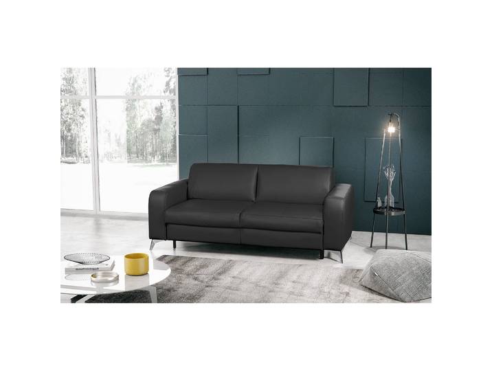 Schlafsofa Formosa mit Matratze Schwarz/Schwarz Lederart: Echtleder Material: Echtleder 207 x 85 x 102cm Modern