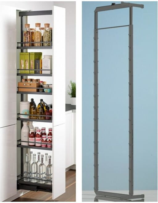 Hettich Cadre d'extraction armoire haute Dispensa 90° 9117213, 1545-1945mm acier (9117213)