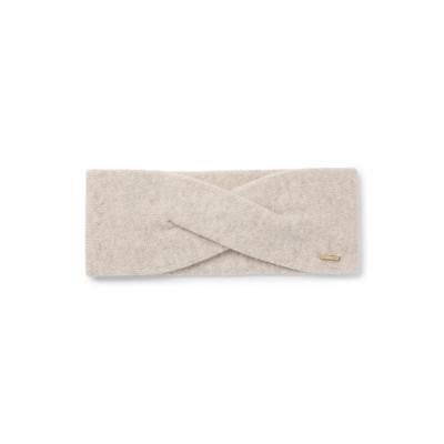 Stirnband BOSS "Livia Headband", Damen, beige (open weiß 116), Strick, Kaschmirmischung, unifarben, Mützen Stirnband, aus edlem Kaschmir-Mix