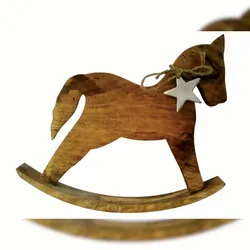 Tarrington House Schaukelpferd, Holz, 31 x 4 x 27 cm, mit Stern am Hals