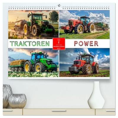 Traktoren Power (hochwertiger Premium Wandkalender 2027 DIN A2 quer), Kunstdruck in Hochglanz