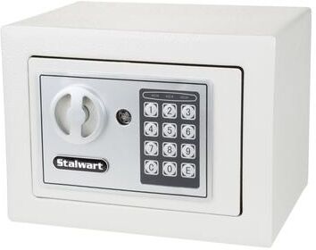 Trademark Home Digital Security Box - Compact Steel Lock Box with Electronic Keypad - Portable Safe for Cash, Jewelry by Stalwart (Gray)