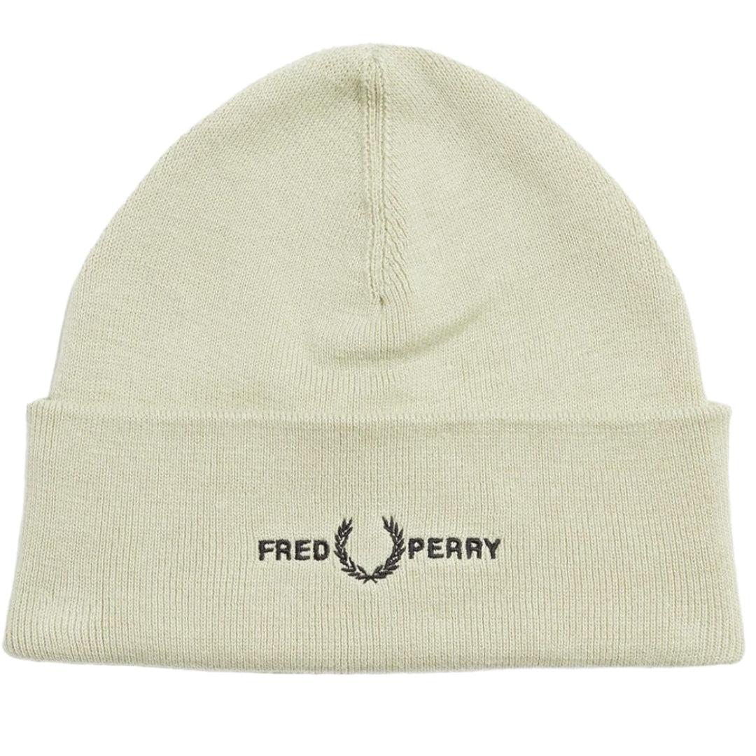 Fred Perry grafisch logo lichte oestercrème muts