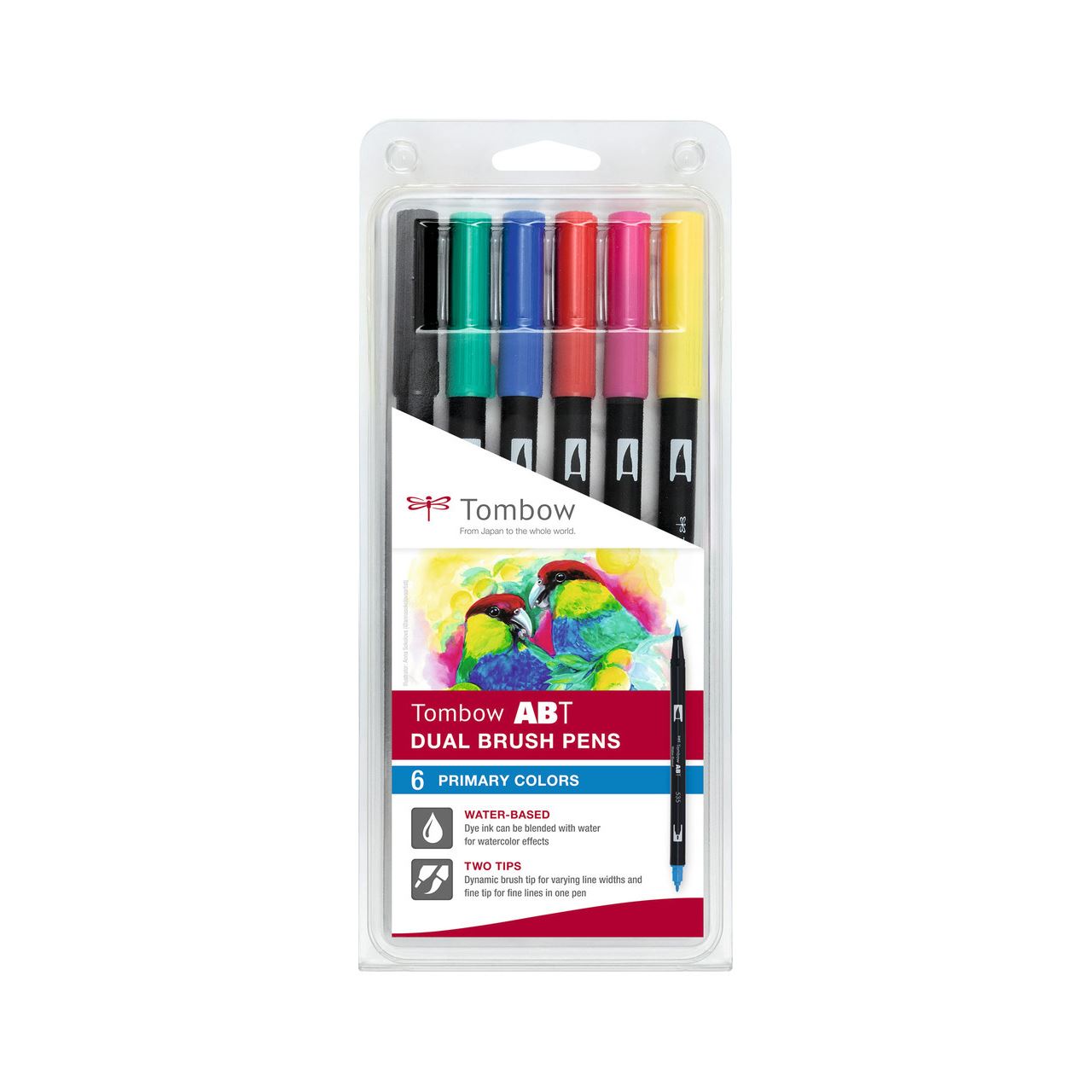 Tombow ABT Dual Brush-Pens farbsortiert, 6 St.