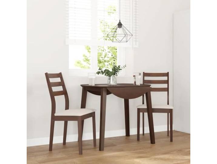 KGHFDVB Esszimmerstühle mit Kissen 2 STK. Braun Massivholz Gummibaum Gummibaum-Massivholz, stoßfest, langlebig, ergonomische Rückenlehne, bequeme Kissen, vielseitig nutzbar