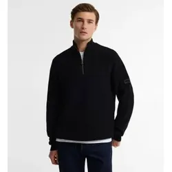Barbour für Herren. MKN1612 Schwarzer Crawley-Pullover (M), Lässig, Wolle