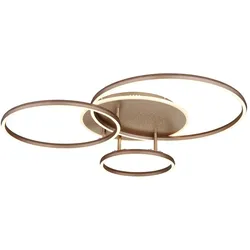 LED Deckenleuchte Deckenlampe Flurleuchte Dimmbar Champagner Metall Länge 80,7 cm