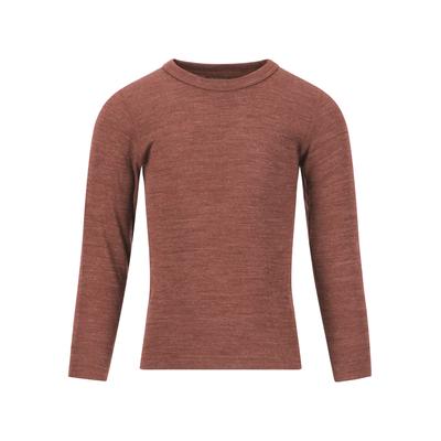 Funktionsshirt ZIGZAG "Terry", Jungen, Gr. 140, braun (rot, rosa), 50% Wolle, 50% Polyester, unifarben, Shirts Funktionsshirt, mit feuchtigkeitsregulierender Eigenschaft