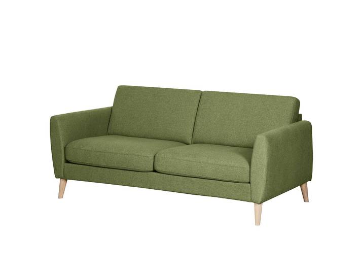 Canapé Kustavi 2-3 places Vert/Vert olive Tissu structuré 190 x 80 x 90cm Scandi