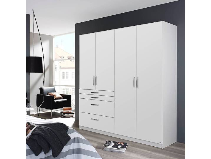 Drehtürenschrank Homburg I 181cm Weiß/Alpinweiß ohne Spiegeltür/-en