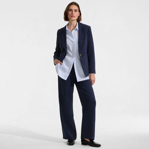 Weite Crêpe-Hose für Damen, Damen, size: regular, Blau, by Lands' End