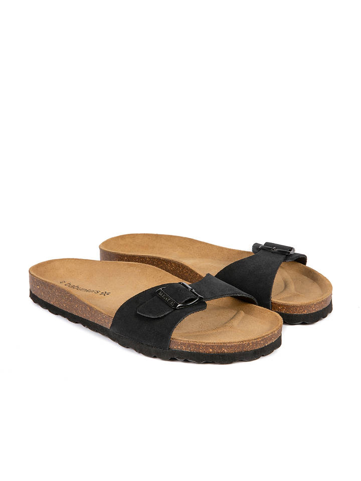 BABUNKERS Family Leder-Pantoletten in Schwarz - 42