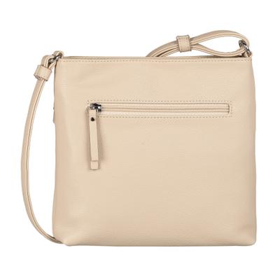 Umhängetasche GABOR "Faye", Damen, Gr. B/H/T: 23cm x 22,5cm x 4,5cm, beige, Lederimitat, clean, gepflegt, unifarben, Taschen Umhängetasche, Damen Schultertasche mit Logoprägung