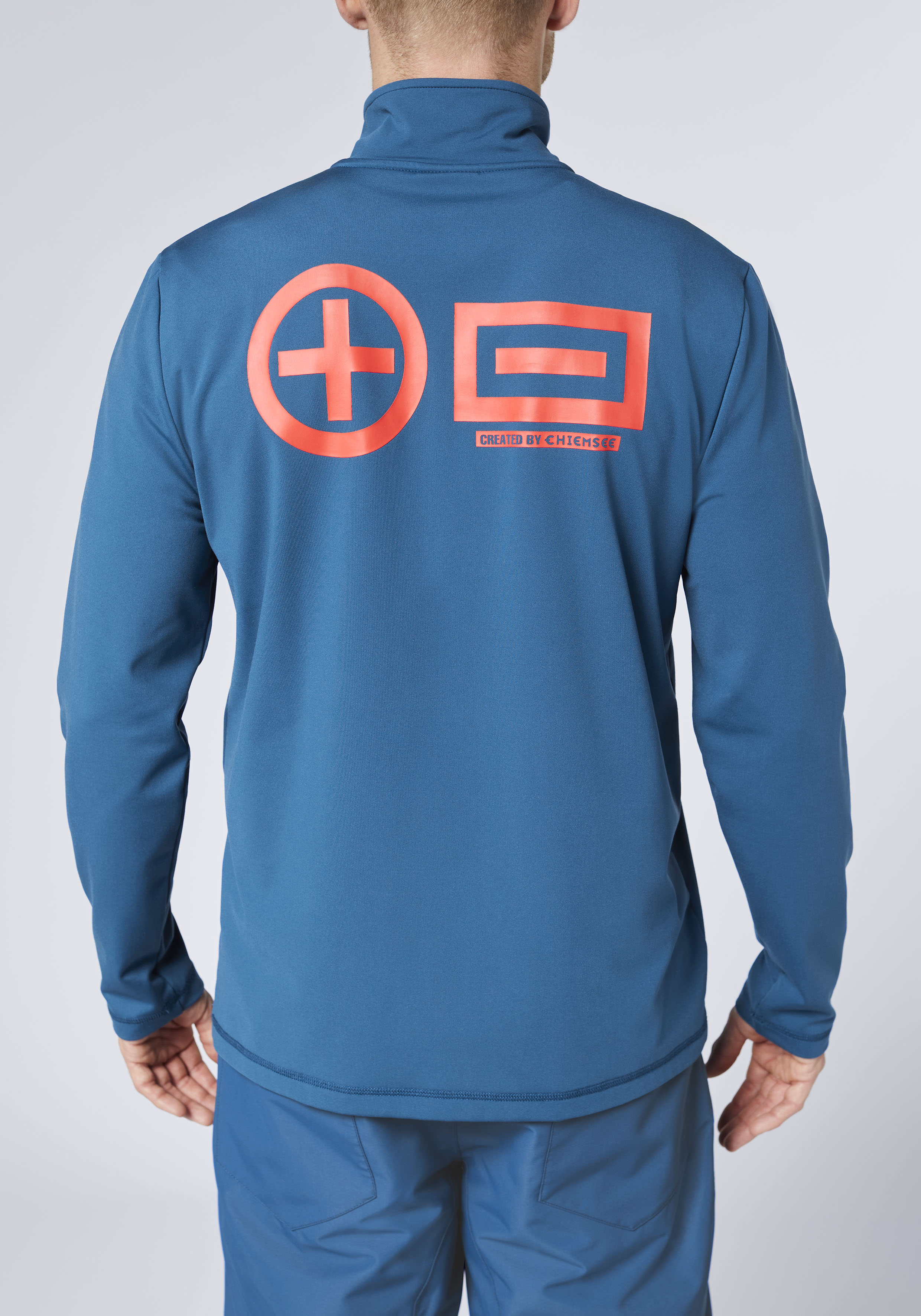 Strickfleece-Pullover CHIEMSEE, Herren, Gr. XXL, blau (set sail), Obermaterial: 78% Polyester, 22% Elasthan, normal, Rundhals, Pullover Strickfleece-Pullover, mit sportlichem Logodruck, Langarm-Design, aus Strickfleece set sail XXL