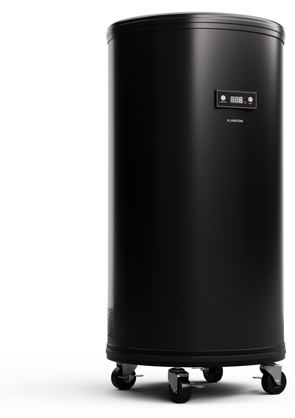 Klarstein Beersafe L Kühlschrank mit LED Display, Edelstahl-Kühlschrank für Zimmer, Indoor/Outdoor Getränkekühlschrank, Weinkühlschrank für Getränke, 70L Kühlschrank mit 360° Sicht, 0-16°C