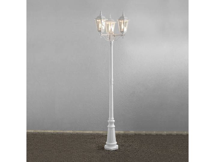 Konstsmide Mastleuchte Firenze, 3-flammig, weiß FIRENZE, dimmbar, weiß / opal, Glas, Landhaus / Rustikal