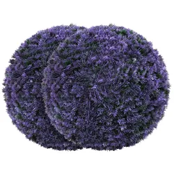 COSTWAY 2er Buchsbaumkugel 38 cm, Kunstpflanze, Künstliche Pflanze Lavendel, UV-beständig, Blütenkugel Formschnitt, Dekopflanze für Haus Garten, Lila