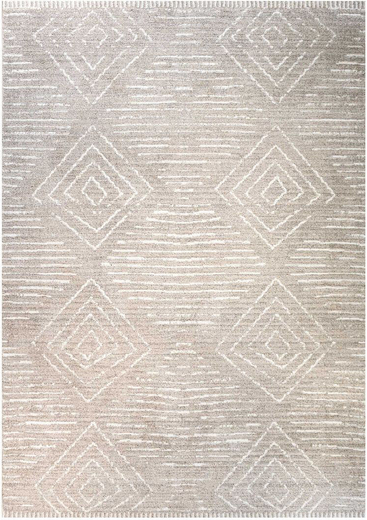 Gracie Oaks Grandview Moroccan Shag Area Rug Beige Rectangle 200 x 290cm