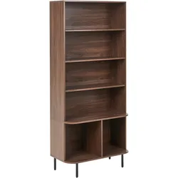 BÜCHERREGAL mit 6 Ebenen 180 cm Dunkelbraun Bradley