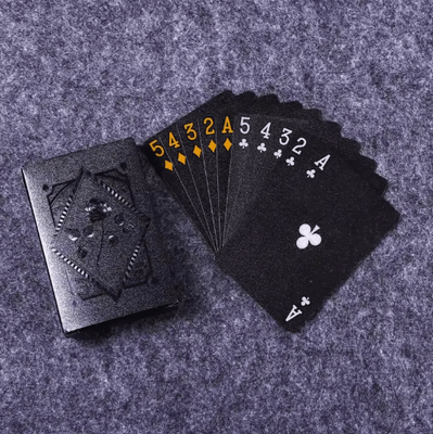 Inspire Picks Black Gold Waterproof Playing Cards Luxury Poker Deck For Games Magic Collectors black