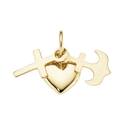 Kettenanhänger LUIGI MERANO "Glaube, Liebe, Hoffnung, Gold 375", gold, Schmuckanhänger, Herren, onesize, Gelbgold 375, Kettenanhänger