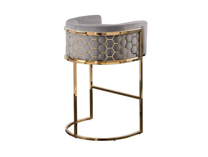 Alveare Thekenhocker - Messing - Taubengrau