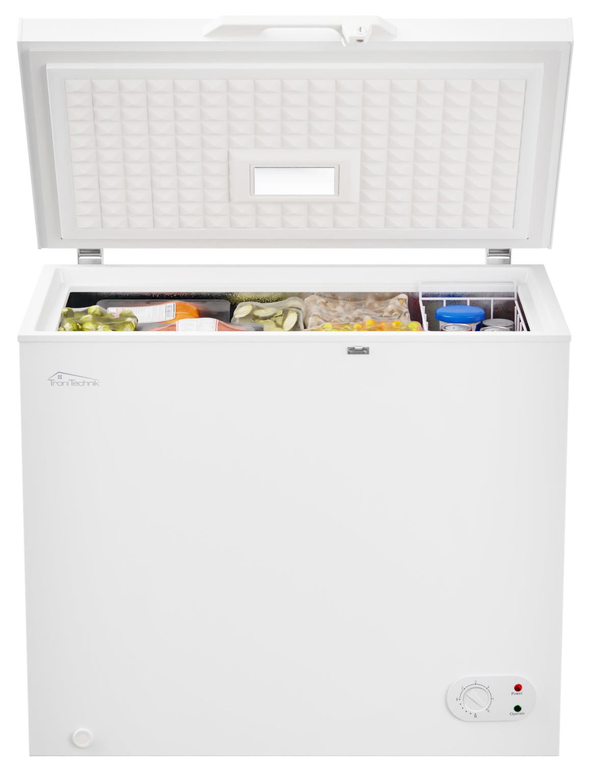 TroniTechnik Gefriertruhe Kühltruhe BORGAR PRO mit 2in1 Gefrier- und Kühlfunktion | 210 Liter, 223kwh/Jahr | LED-Licht