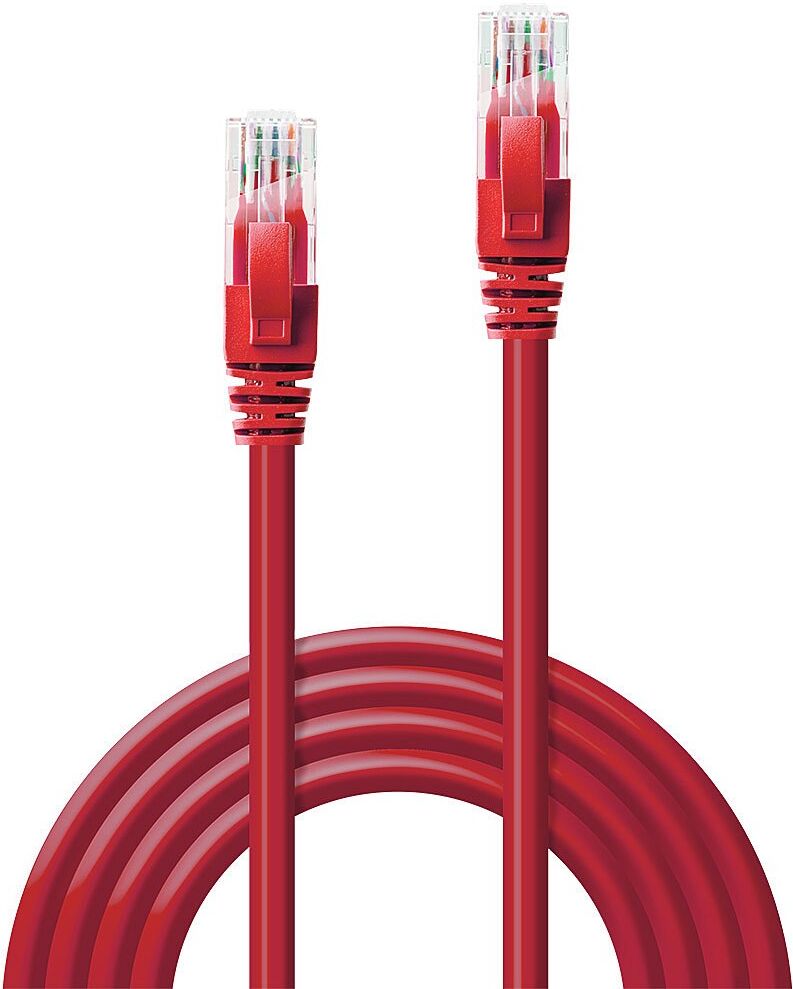 Lindy 0.5m Cat.6 U/UTP Ethernet Cable, Red