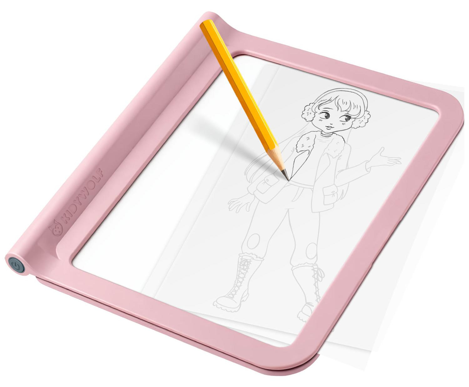 Kidywolf kidydraw-pro A4 2-in-1 lichttafel, roze
